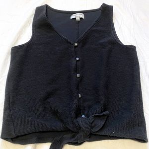 Texture and Thread Madewell Black Tie-front Crop Tank, size S